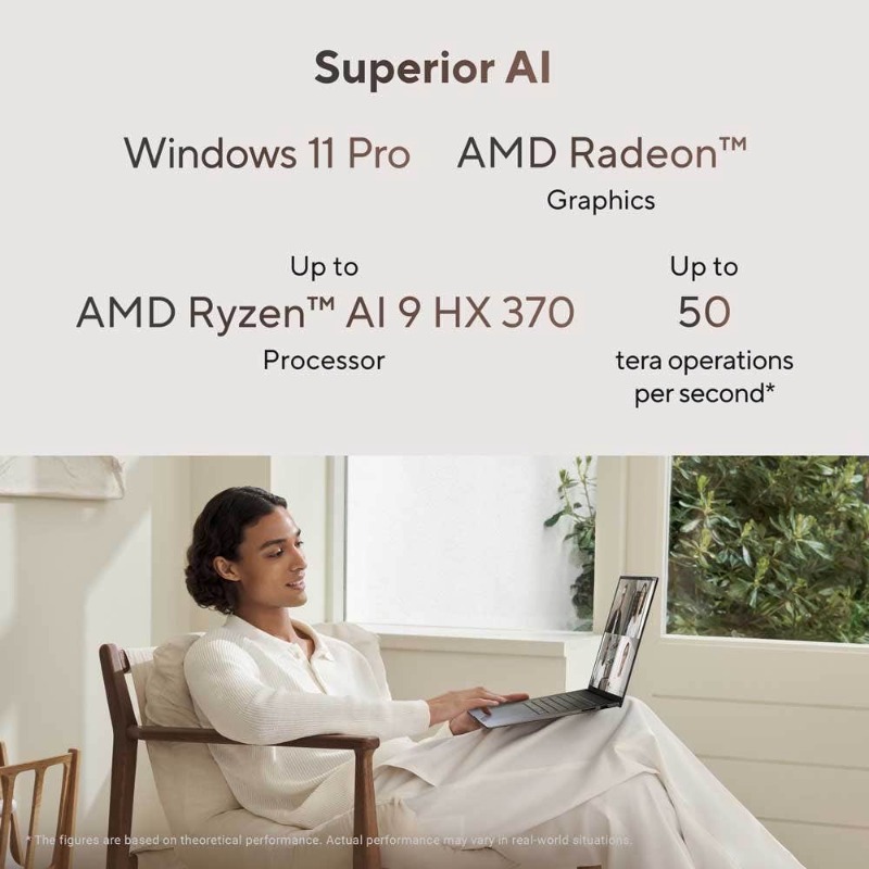  ASUS Zenbook S 16 OLED AI Laptop UM5606WA-RK233W AMD Ryzen AI R9-HX370 32GB RAM 2TB SSD AMD Radeon 890M Graphics 16" 3K Win 11 Home with Copilot Key - Scandinavian White photo 2
