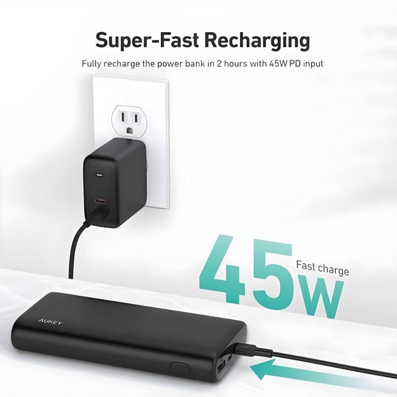 20,000mAh 65W PD Powerbank - Black (PB-Y37 BLACK) photo 2