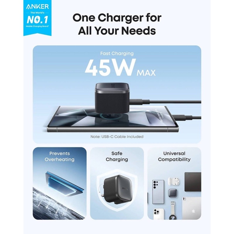 Anker Nano Charger (45W) - Black photo 3