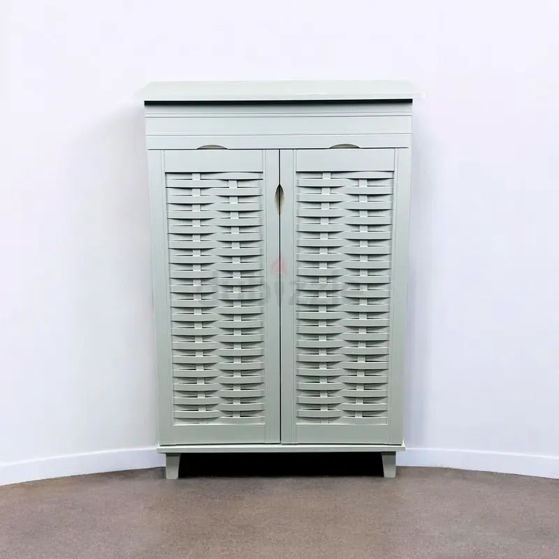 Stylish White Wooden Shoe Rack for Organized Living photo 2