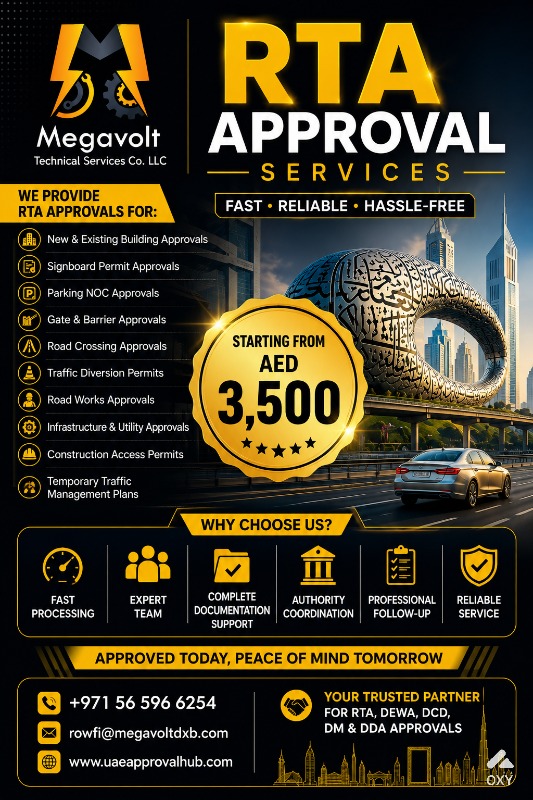 DUBAI APPROVALS- DEWA, RTA, DCD, DM, DDA photo 2